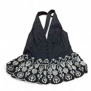 Express Women's Embroidered Tank Top Size Small Black & White